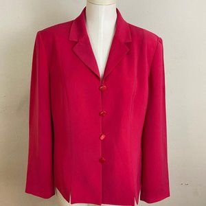 Vintage Shocking Pink Silk Blend Tailored Sophisticate Blazer